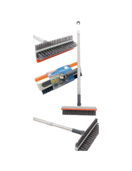 Spazzolone multiuso con manico in acciaio, allungabile 110cm