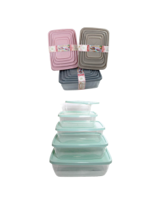 5pezzi Contenitori rettangolare trasparente Plastica 2