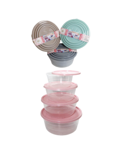 4 pezzi Contenitori Tondi trasparente 2