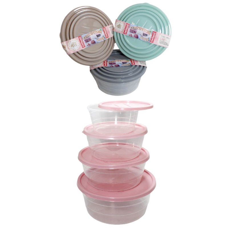 4 pezzi Contenitori Tondi trasparente