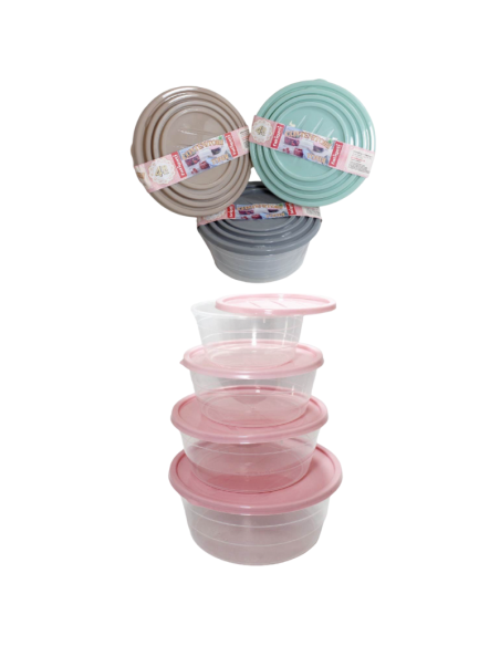 4 pezzi Contenitori Tondi trasparente