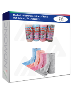 Rotolo Panno microfibra 30 pezzi, 30x30cm