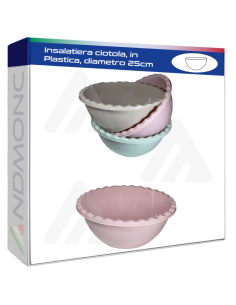 Insalatiera ciotola, in Plastica, diametro 25cm
