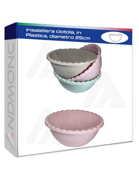 Insalatiera ciotola, in Plastica, diametro 25cm