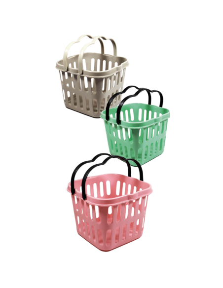 Cesto Porta Mollette in Plastica con manico 18x18x14cm