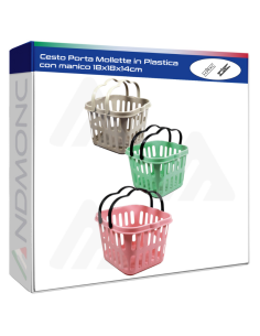 Cesto Porta Mollette in Plastica con manico 18x18x14cm