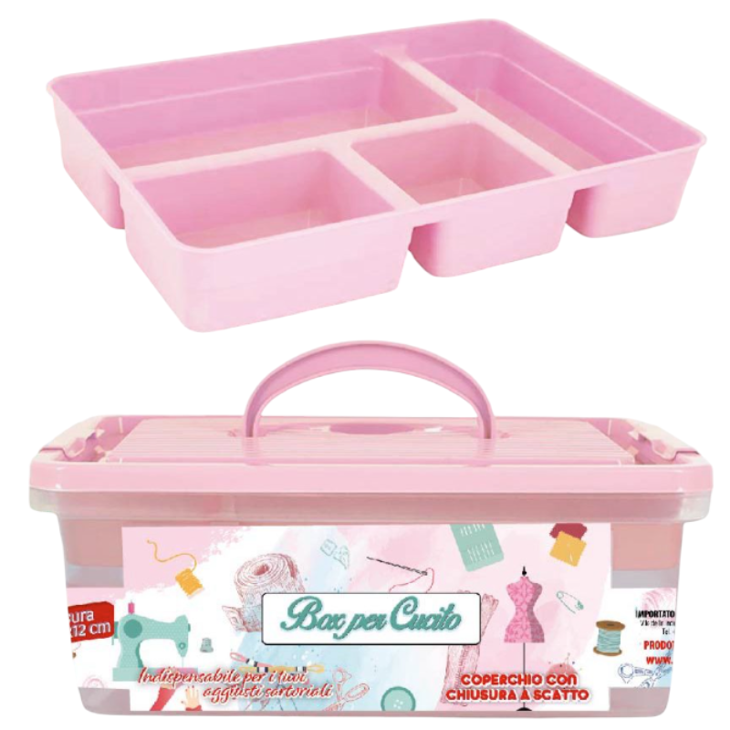 Box per Cucito con Coperchio 31x21x12cm