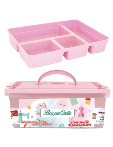 Box per Cucito con Coperchio 31x21x12cm