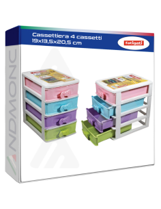 Cassettiera 4 cassetti 19x13,5x20,5 cm