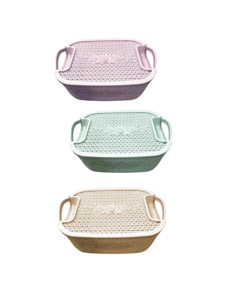 Cestino/Contenitore con coperchio, vari colori 26x19x15cm