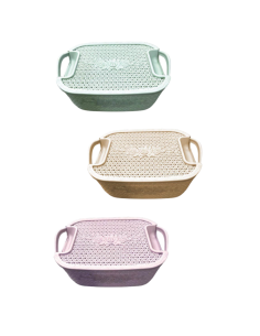 Cestino/Contenitore con coperchio in Plastica, 23x16x11cm 2