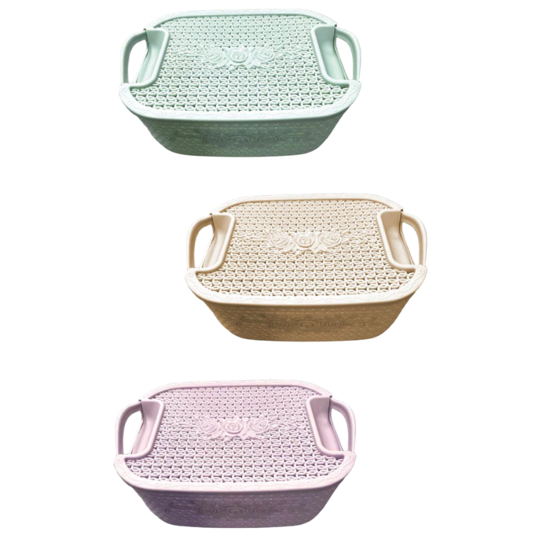 Cestino/Contenitore con coperchio in Plastica,...