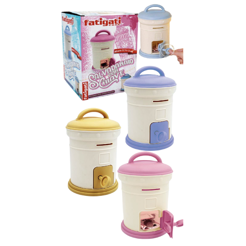 Salvadanaio con Chiave, in plastica, 22,5x15cm