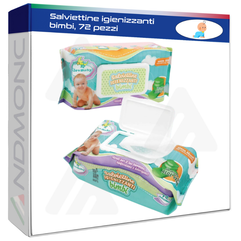 Salviettine igienizzanti bimbi, 72 pezzi