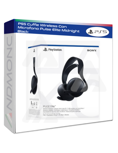 PS5 Cuffie Wireless Con Microfono Pulse Elite Midnight Black