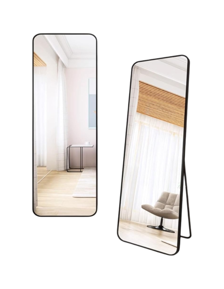 Specchio a figura intera, Specchio da terra 150x40cm, bordo Nero