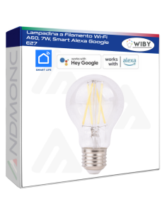 Lampadina a Filamento Wi-Fi A60, 7W, Smart Alexa Google E27