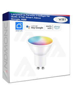Lampadina Faretto Intelligente GU10, 4.7W, Smart Alexa...