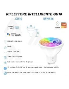 Lampadina Faretto intelligente GU10, 4,5W, RGB, GU10... 2