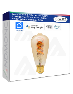 Lampadina a Filamento Wi-Fi Intelligente ST64, E27, 4,9W,...