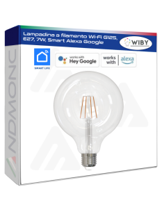 Lampadina a filamento Wi-Fi G125, E27, 7W, Smart Alexa...