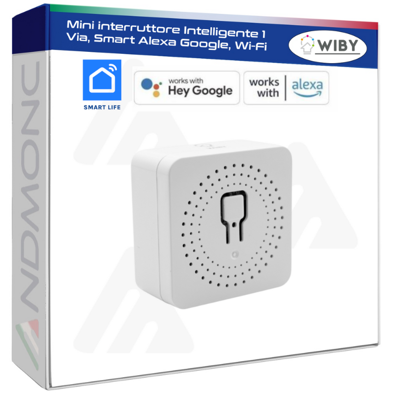Mini interruttore Intelligente 1 Via, Smart Alexa Google, Wi-Fi