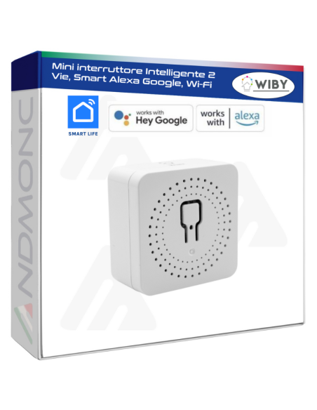 Mini interruttore Intelligente 2 Vie, Smart Alexa Google, Wi-Fi