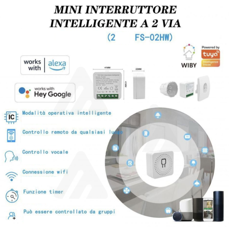 Mini interruttore Intelligente 2 Vie, Smart...