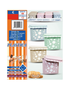 Barattolo 1.4L Plastica 14x17x11cm Vari Colori 2
