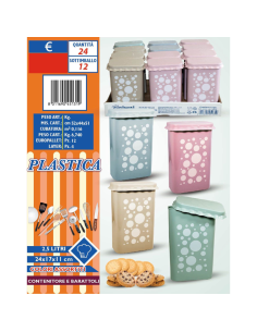 Barattolo 2.5L 24x17x11cm, Plastica, Vari Colori 2