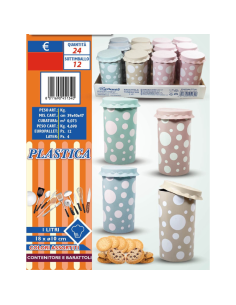Barattolo Rotondo 1L, 18x10cm Diametro, Plastica, Vari... 2