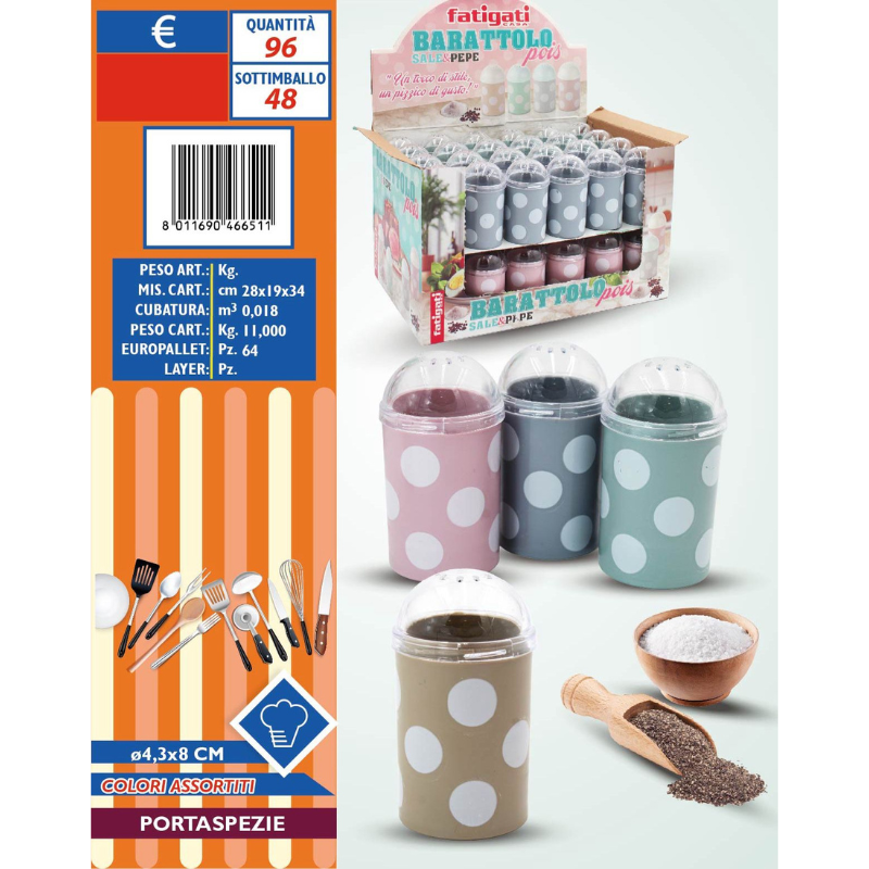 Barattolo Dispenser sale e pepe, Porta spezie,...