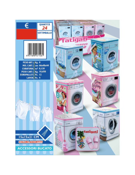 Accessori Bucato - Contenitore Porta Detersivi 15x15x21cm