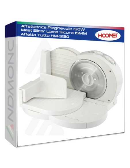 Affettatrice Pieghevole 150W Meat Slicer Lama Sicura 15MM Affetta Tutto HM-5130