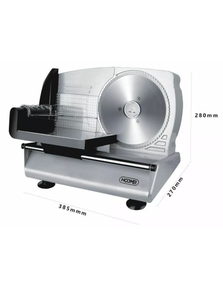 Affettatrice in Acciaio 120W Lama Regolabile 19CM Multiuso Affetta Tutto HM-5135