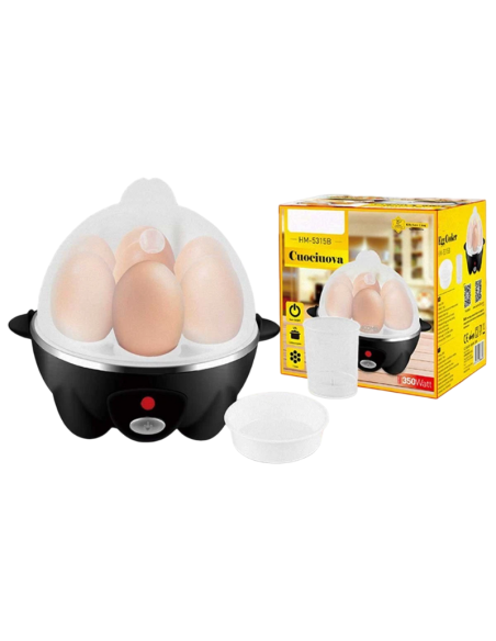 Cuociuova 350W con 7 Posti per Uova Facile da Sbucciare Morbide Medie Dure