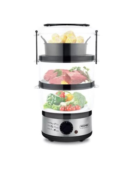 Vaporiera 3 Piani Capacita' 7.5 Litri Timer 60 Minuti 500w Carne Verdure HM5932