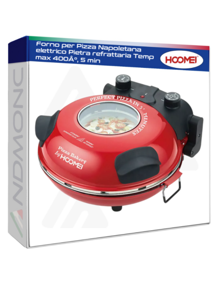 HOOMEI Forno Pizza Maker HM-5375 1200W Pietra Refrattaria 31cm Pizza in 5 Minuti