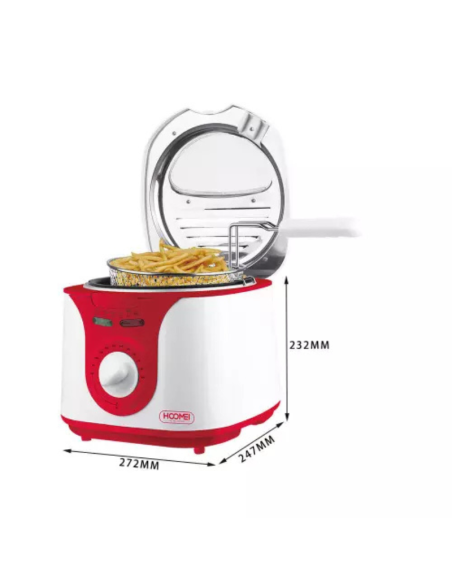 HOOMEI Friggitrice Elettrica HM-5330 2.0L 1200-1450W Fritture Perfette Croccanti