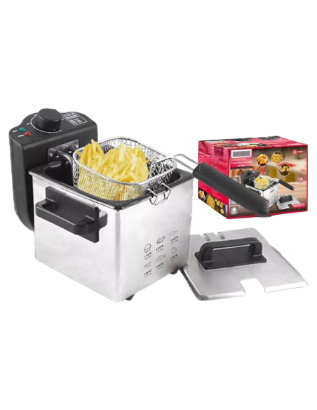 HOOMEI Friggitrice Elettrica HM-5320 1.5L 1000W Fritture Perfette e Croccanti