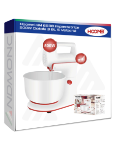 Hoomei HM 6838 Impastatrice 500W Ciotola 3 8L 5 Velocità