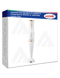 Hoomei HM 6645W Frullatore Immersione 500W 2 Velocità...