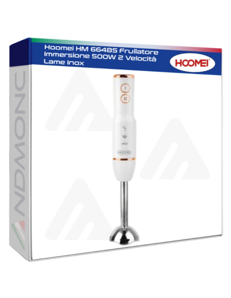 Hoomei HM 6648S Frullatore Immersione 500W 2 Velocità Lame Inox