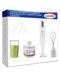 Hoomei HM 6620T Frullatore Immersione 3 in 1 300W Frusta...