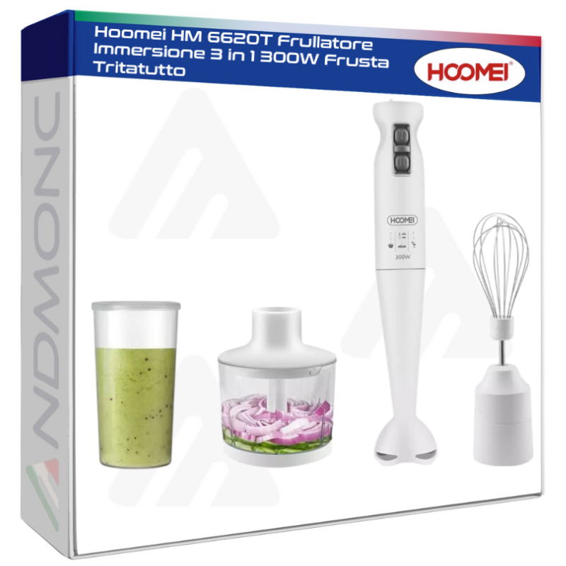 Hoomei HM 6620T Frullatore Immersione 3 in 1 300W Frusta Tritatutto