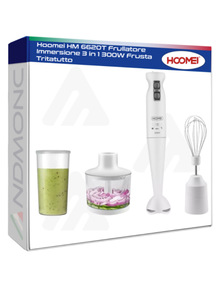 Hoomei HM 6620T Frullatore Immersione 3 in 1 300W Frusta Tritatutto