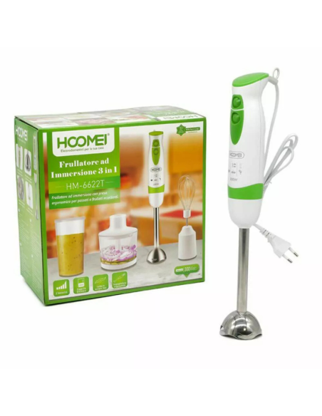 Hoomei HM 6622T Frullatore Immersione 3 in 1 300W Frusta Tritatutto