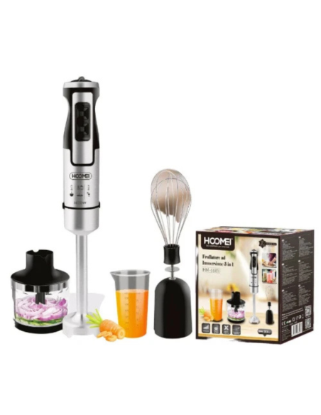 3in1 Mixer Ad Immersione Multifunzione 1000W 2 Velocita' Cucina Hoomei Hm-6685