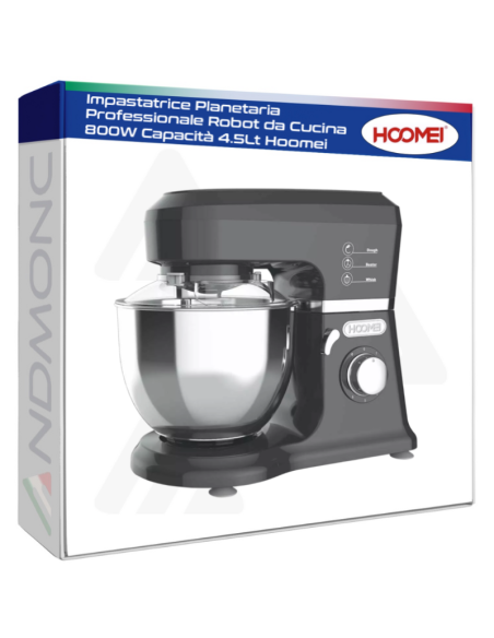 Impastatrice Planetaria Professionale Robot da Cucina 800W Capacità 4.5Lt Hoomei
