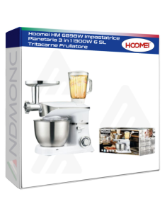 Hoomei HM 6898W Impastatrice Planetaria 3 in 1 1300W 6 5L...